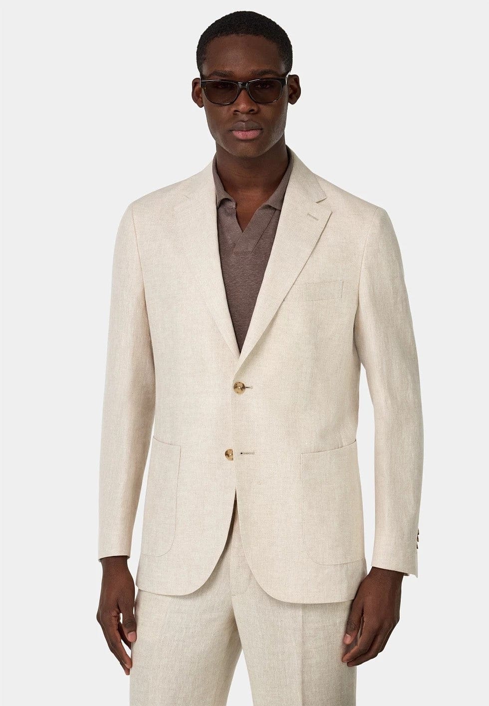 Tiavllya Casual Men's 2 Pieces Mens Suit Notch Lapel Linen For Wedding (Blazer+Pants)