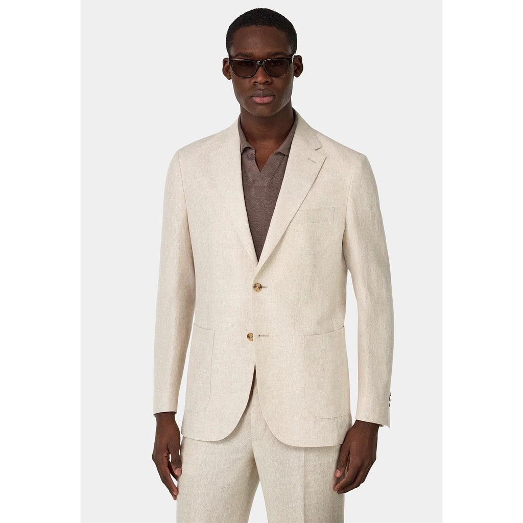 Casual Men's 2 Pieces Mens Suit Notch Lapel Linen For Wedding (Blazer+Pants) White / 4XL