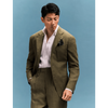 Tiavllya Casual Men's 2 Pieces Mens Suit Peak Lapel Linen For Wedding (Blazer+Pants)