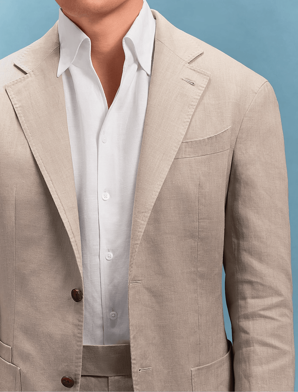 Tiavllya Casual Men's 2 Pieces Mens Suit Peak Lapel Linen For Wedding (Blazer+Pants)