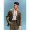 Tiavllya Casual Men's 2 Pieces Mens Suit Peak Lapel Linen For Wedding (Blazer+Pants)