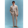 Tiavllya Casual Men's 2 Pieces Mens Suit Peak Lapel Linen For Wedding (Blazer+Pants)