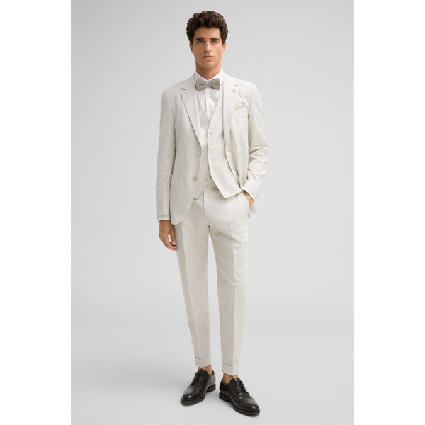 Tiavllya Casual Men's 3 Pieces Mens Suit Notch Lapel Linen For Wedding (Blazer+vest+Pants)