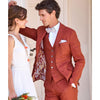 Tiavllya Casual Men's 3 Pieces Mens Suit Notch Lapel Linen For Wedding (Blazer+vest+Pants)