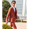 Tiavllya Casual Men's 3 Pieces Mens Suit Notch Lapel Linen For Wedding (Blazer+vest+Pants)