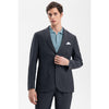 Tiavllya Casual Men's Black 2 Pieces Mens Suit Peak Lapel Linen For Wedding (Blazer+Pants)