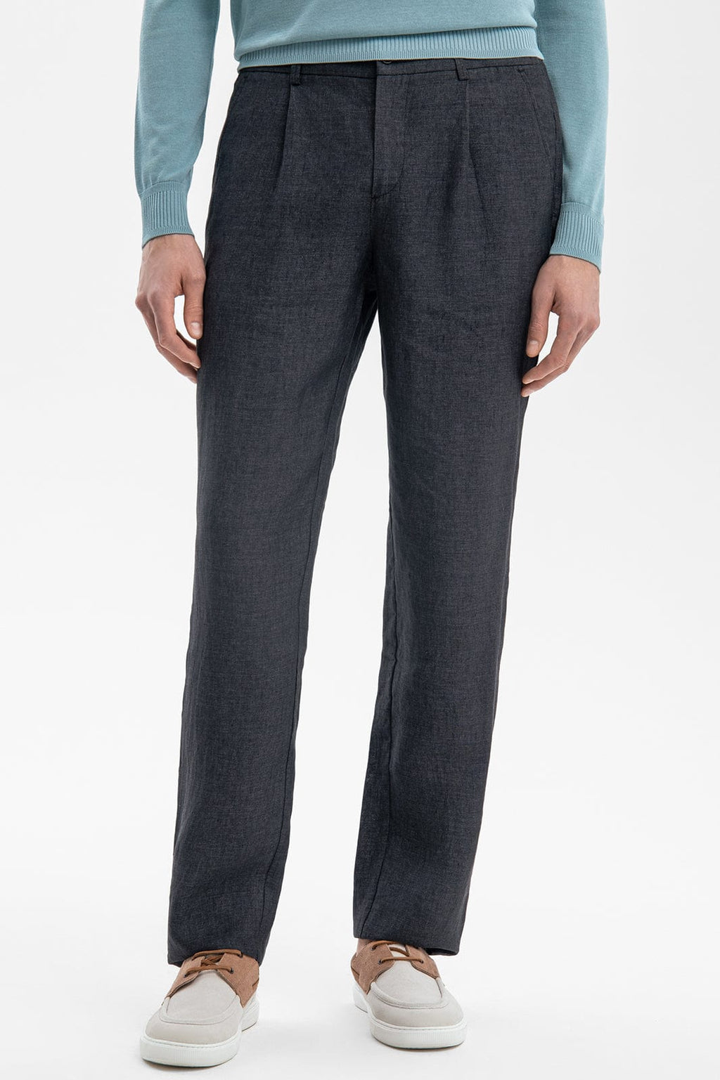 Tiavllya Casual Men's Black 2 Pieces Mens Suit Peak Lapel Linen For Wedding (Blazer+Pants)