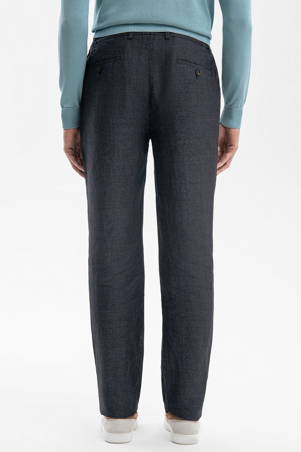 Tiavllya Casual Men's Black 2 Pieces Mens Suit Peak Lapel Linen For Wedding (Blazer+Pants)