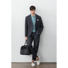 Tiavllya Casual Men's Black 2 Pieces Mens Suit Peak Lapel Linen For Wedding (Blazer+Pants)