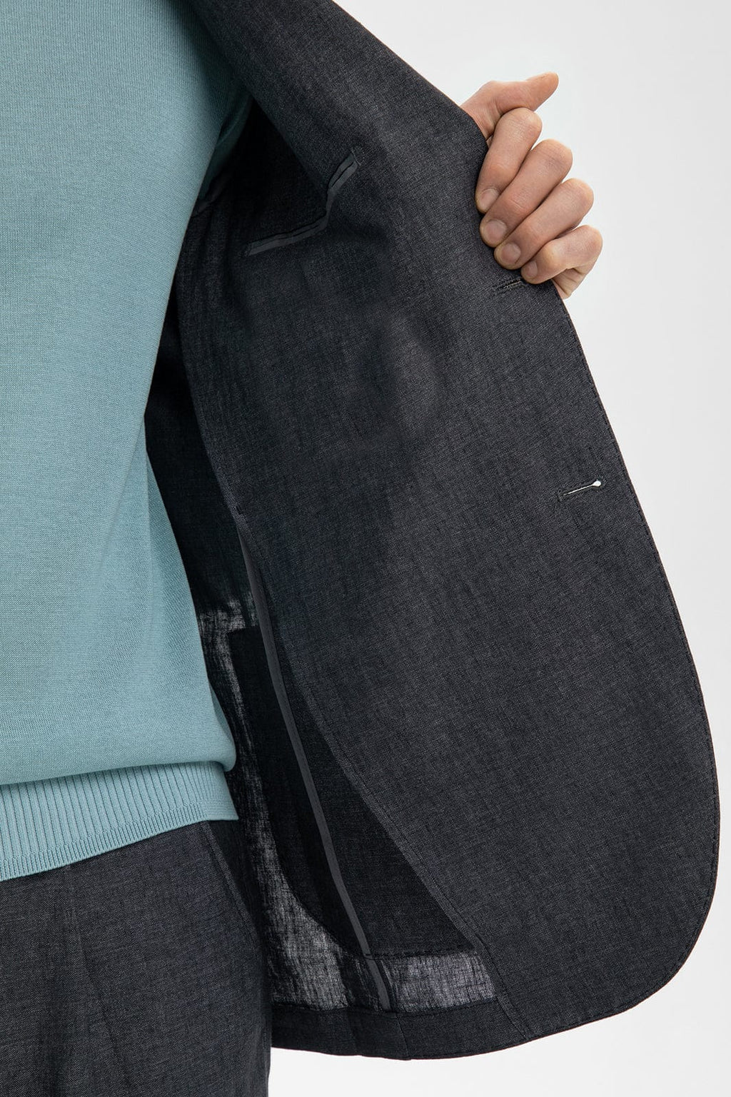 Tiavllya Casual Men's Black 2 Pieces Mens Suit Peak Lapel Linen For Wedding (Blazer+Pants)