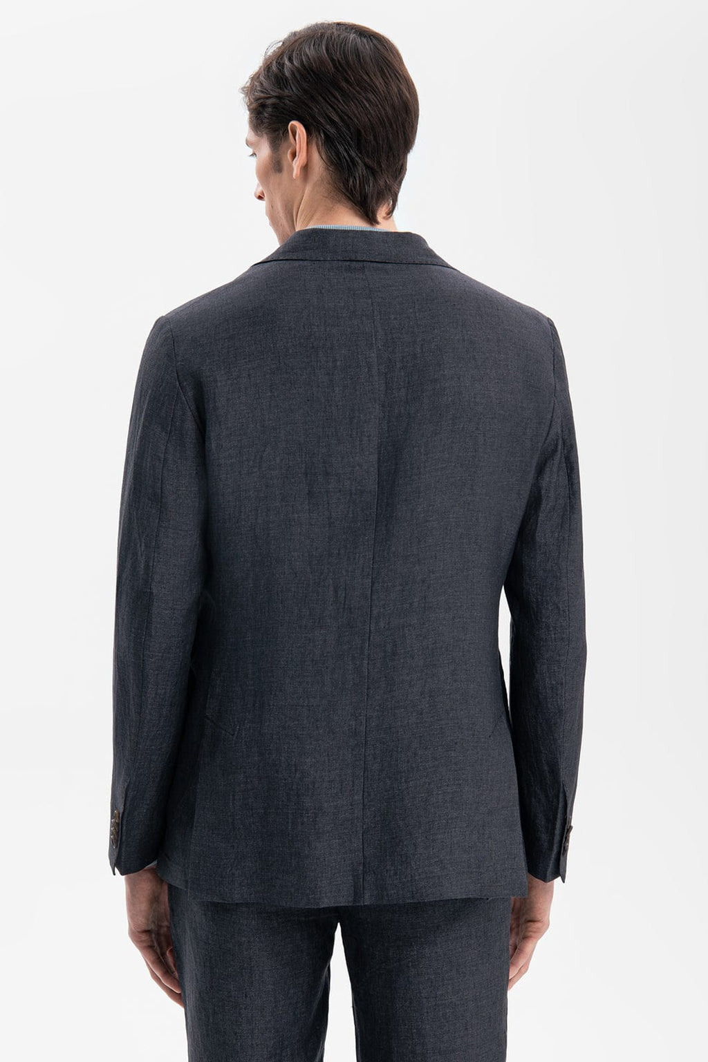 Tiavllya Casual Men's Black 2 Pieces Mens Suit Peak Lapel Linen For Wedding (Blazer+Pants)