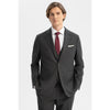 Tiavllya Casual Men's Black 3 Pieces Mens Suit Notch Lapel Flat Tuxedos (Blazer+vest+Pants)