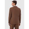 Tiavllya Casual Men's Brown 2 Pieces Mens Suit Peak Lapel Linen For Wedding (Blazer+Pants)