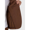 Tiavllya Casual Men's Brown 2 Pieces Mens Suit Peak Lapel Linen For Wedding (Blazer+Pants)