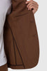 Tiavllya Casual Men's Brown 2 Pieces Mens Suit Peak Lapel Linen For Wedding (Blazer+Pants)