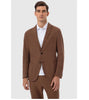 Tiavllya Casual Men's Brown 2 Pieces Mens Suit Peak Lapel Linen For Wedding (Blazer+Pants)