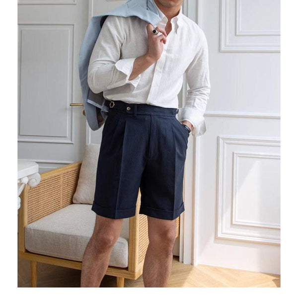 Tiavllya Casual Men's Short Pants Cotton Linen For Beach Wedding