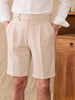 Tiavllya Casual Men's Short Pants Cotton Linen For Beach Wedding