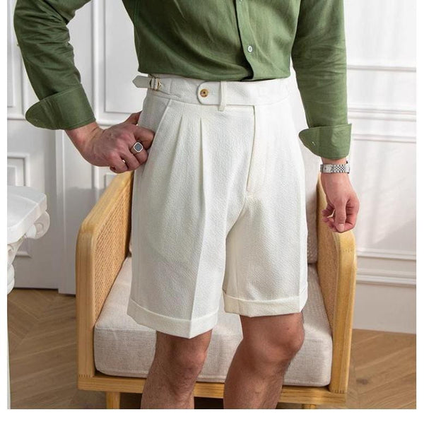 Tiavllya Casual Men's Short Pants Cotton Linen For Beach Wedding