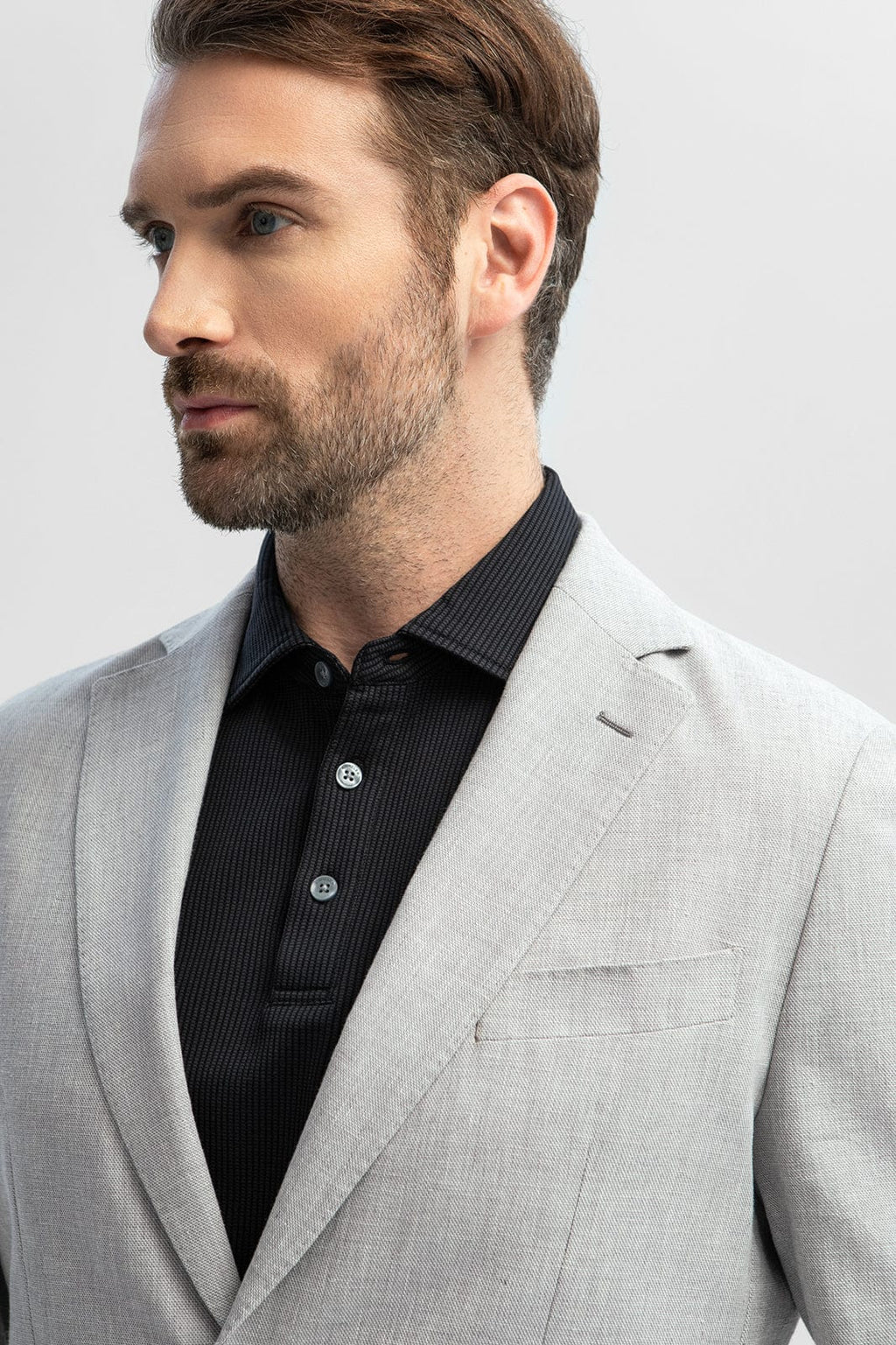 Tiavllya Casual Men's Silver 2 Pieces Mens Suit Peak Lapel Linen For Wedding (Blazer+Pants)