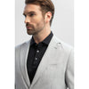 Tiavllya Casual Men's Silver 2 Pieces Mens Suit Peak Lapel Linen For Wedding (Blazer+Pants)