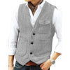 Tiavllya Casual Men's Slim Fit Herringbone V Neck Waistcoat