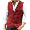 Tiavllya Casual Men's Slim Fit Herringbone V Neck Waistcoat