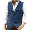 Tiavllya Casual Men's Slim Fit Herringbone V Neck Waistcoat