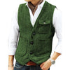 Tiavllya Casual Men's Slim Fit Herringbone V Neck Waistcoat