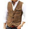 Tiavllya Casual Men's Slim Fit Herringbone V Neck Waistcoat