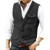 Tiavllya Casual Men's Slim Fit Herringbone V Neck Waistcoat