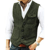 Tiavllya Casual Men's Slim Fit Herringbone V Neck Waistcoat