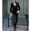 Tiavllya Classic Men's 2-Piece Red Velvet Peak Lapel Wedding Suit (Blazer+Pants)