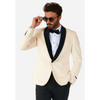 Tiavllya Classic Men's 2-Piece Red Velvet Shawl Collar Wedding Suit (Blazer+Pants)