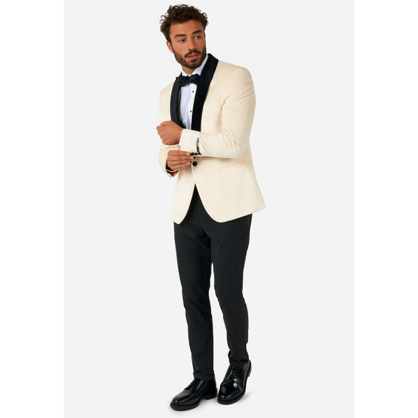 Tiavllya Classic Men's 2-Piece Red Velvet Shawl Collar Wedding Suit (Blazer+Pants)
