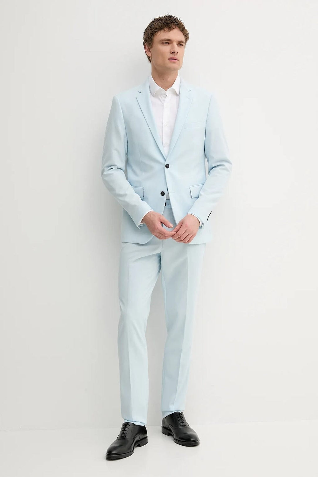 Tiavllya Fashion 2 Piece Men's Suit Flat Notch Lapel Wedding Lapel (Blazer + Pants)