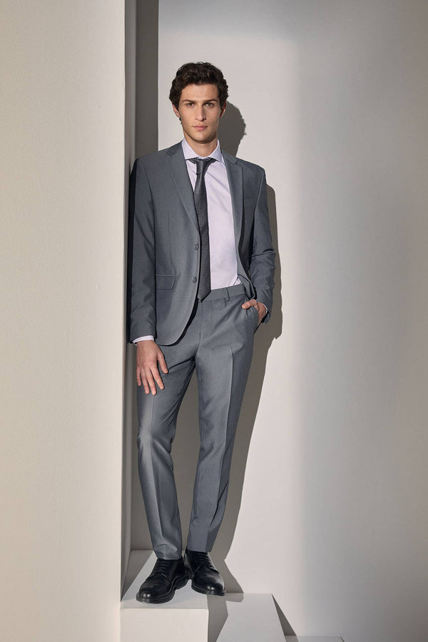 Tiavllya Fashion 2 Piece Men's Suit Flat Notch Lapel Wedding Lapel (Blazer + Pants)