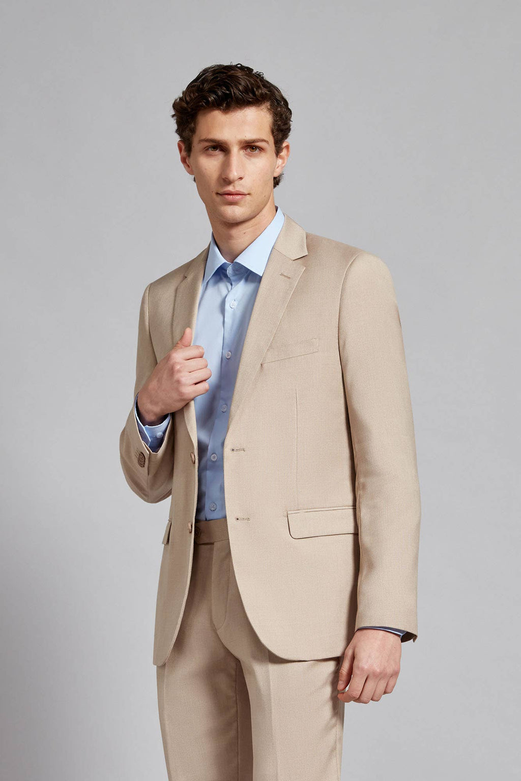 Tiavllya Fashion 2 Piece Men's Suit Flat Notch Lapel Wedding Lapel (Blazer + Pants)