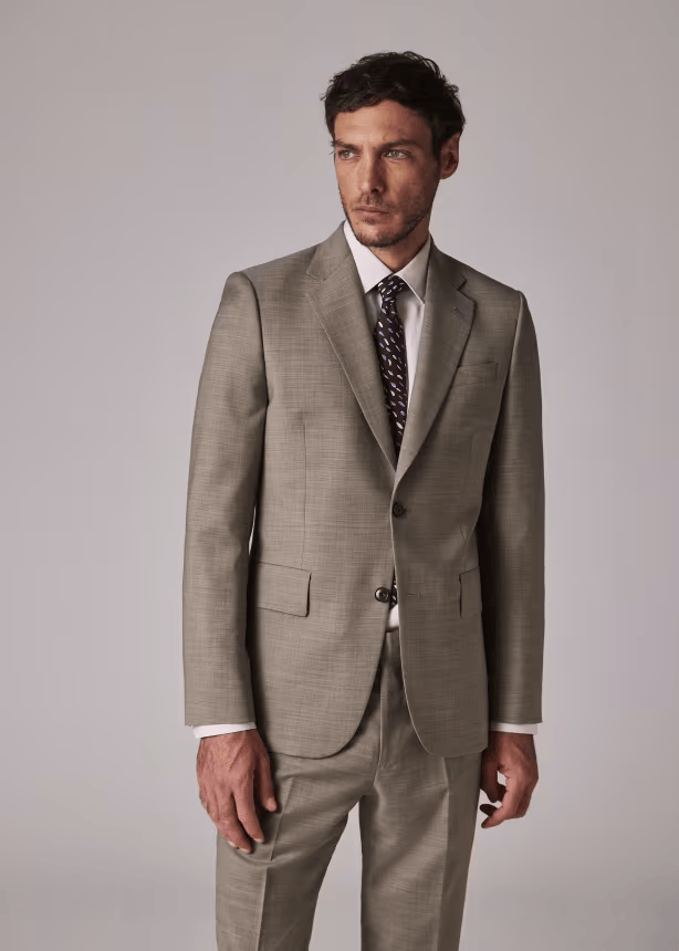 Tiavllya Fashion 2 Piece Men's Suit Flat Notched Wedding Lapel (Blazer + Pants)