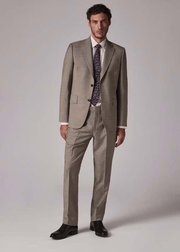 Tiavllya Fashion 2 Piece Men's Suit Flat Notched Wedding Lapel (Blazer + Pants)