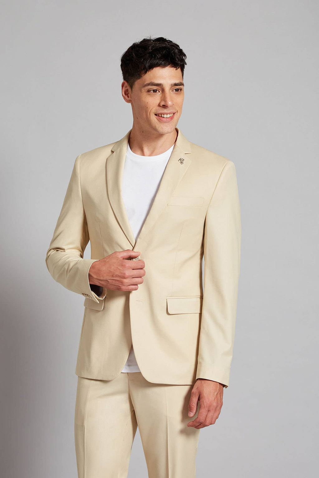 Tiavllya Fashion 2 Piece Men's Suit Flat Notched Wedding Lapel (Blazer + Pants)