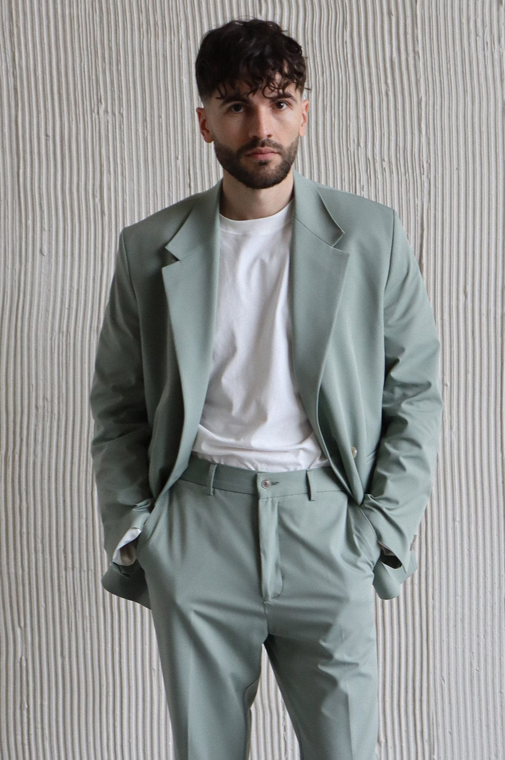 Tiavllya Fashion 2 Piece Men's Suit Flat Notched Wedding Lapel (Blazer + Pants)