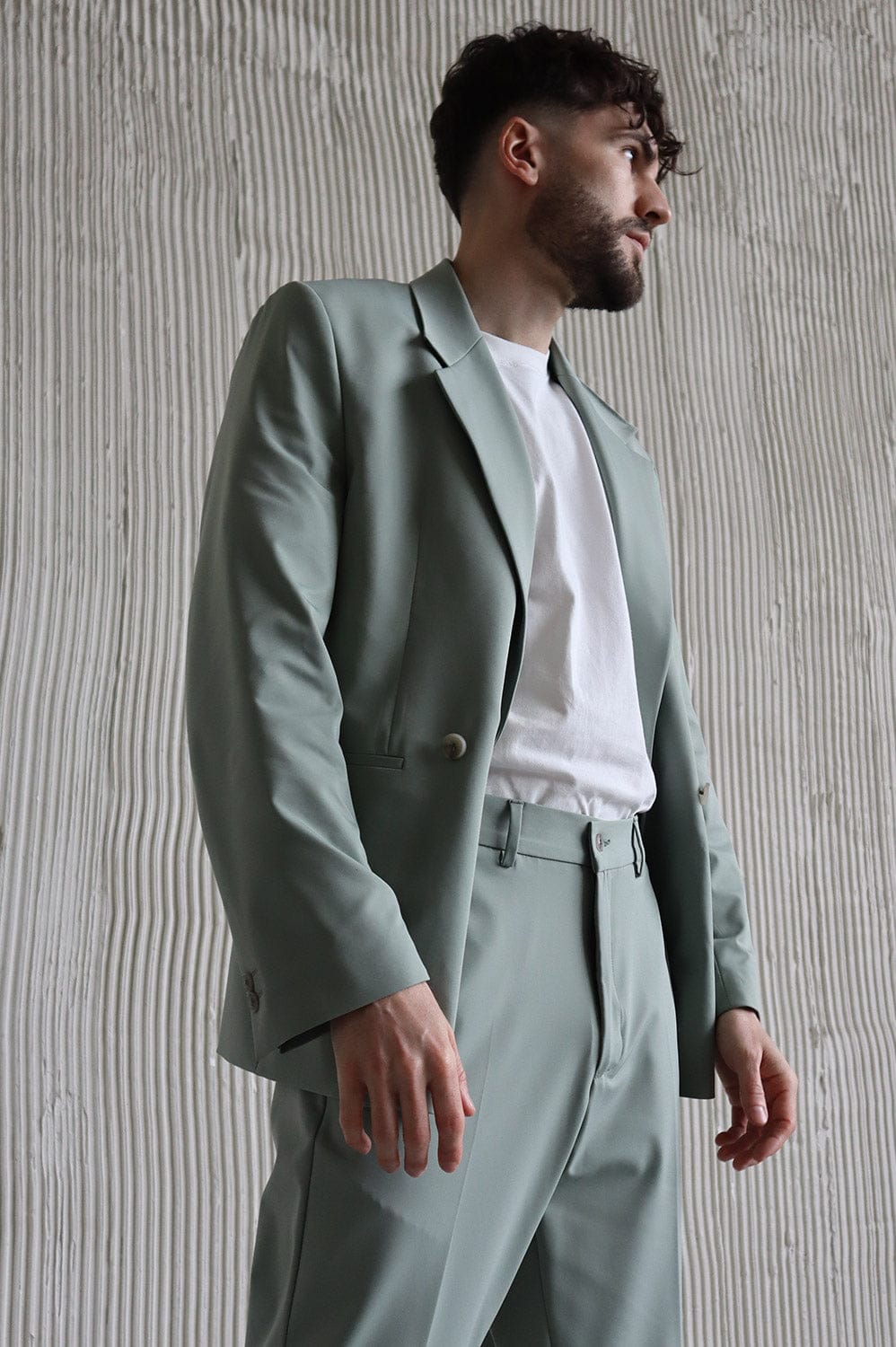 Tiavllya Fashion 2 Piece Men's Suit Flat Notched Wedding Lapel (Blazer + Pants)