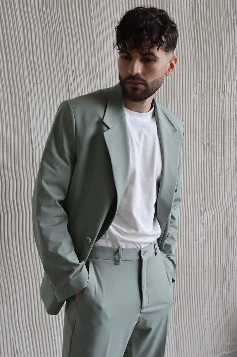 Tiavllya Fashion 2 Piece Men's Suit Flat Notched Wedding Lapel (Blazer + Pants)