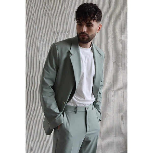 Tiavllya Fashion 2 Piece Men's Suit Flat Notched Wedding Lapel (Blazer + Pants)