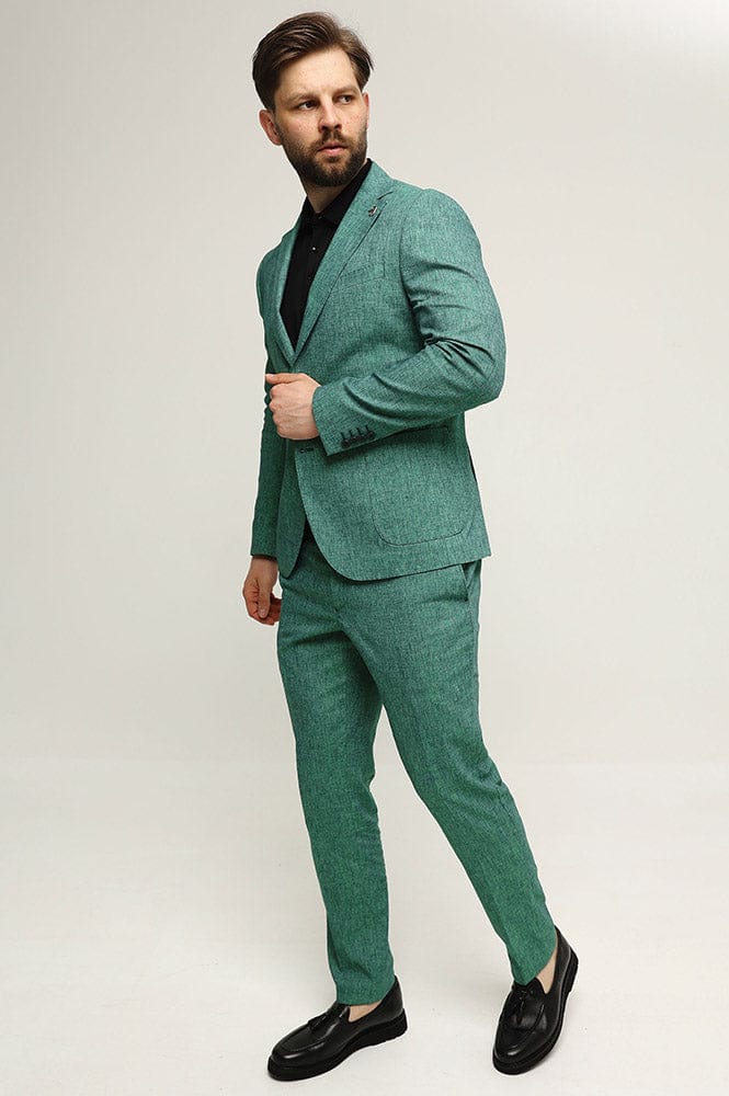 Tiavllya Fashion 2 Piece Men's Suit Flat Notched Wedding Lapel (Blazer + Pants)