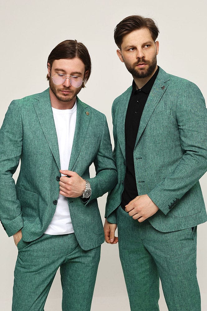 Tiavllya Fashion 2 Piece Men's Suit Flat Notched Wedding Lapel (Blazer + Pants)