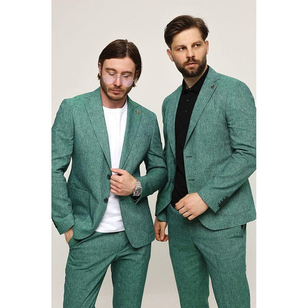 Tiavllya Fashion 2 Piece Men's Suit Flat Notched Wedding Lapel (Blazer + Pants)