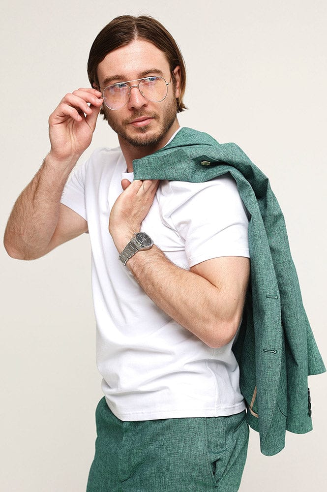 Tiavllya Fashion 2 Piece Men's Suit Flat Notched Wedding Lapel (Blazer + Pants)