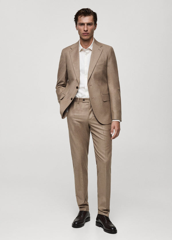 Tiavllya Fashion 2 Piece Men's Suit Flat Notched Wedding Lapel (Blazer + Pants)